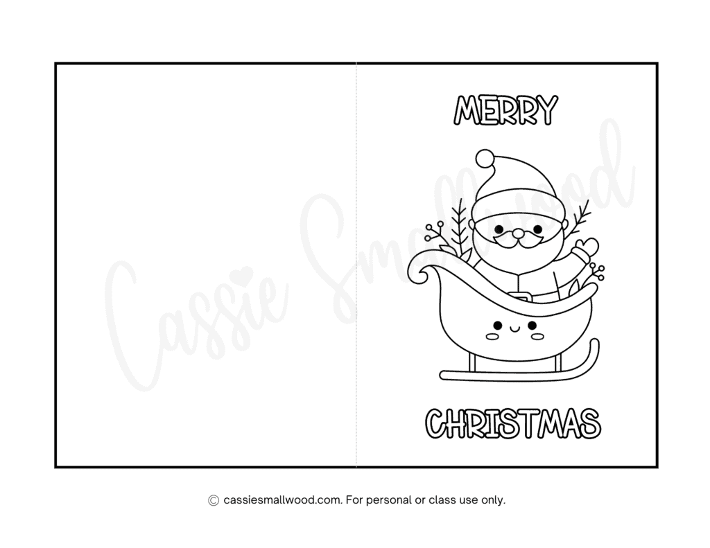 cute christmas cards to color - cassie smallwood
